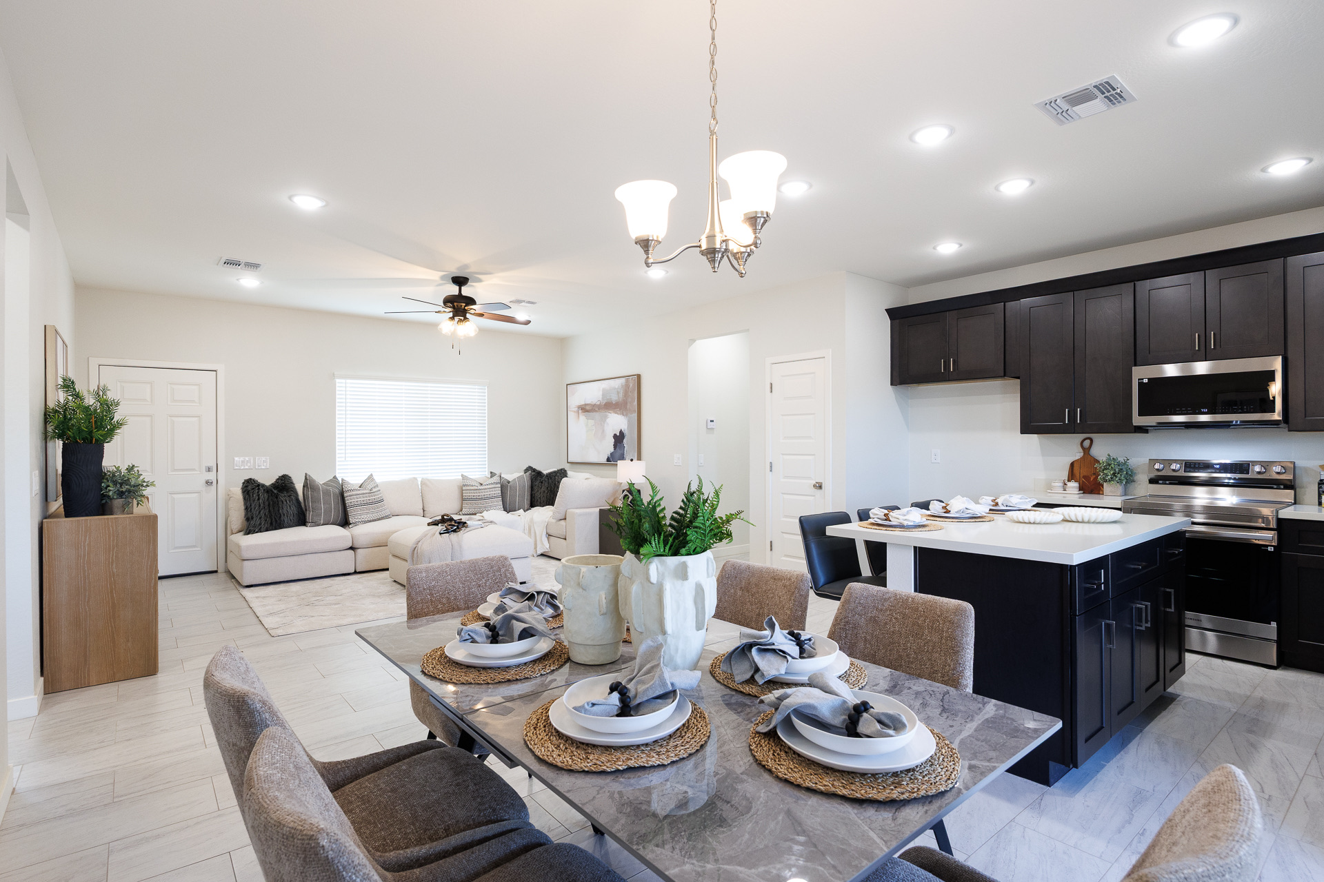 Living and dining space in an Azcension home